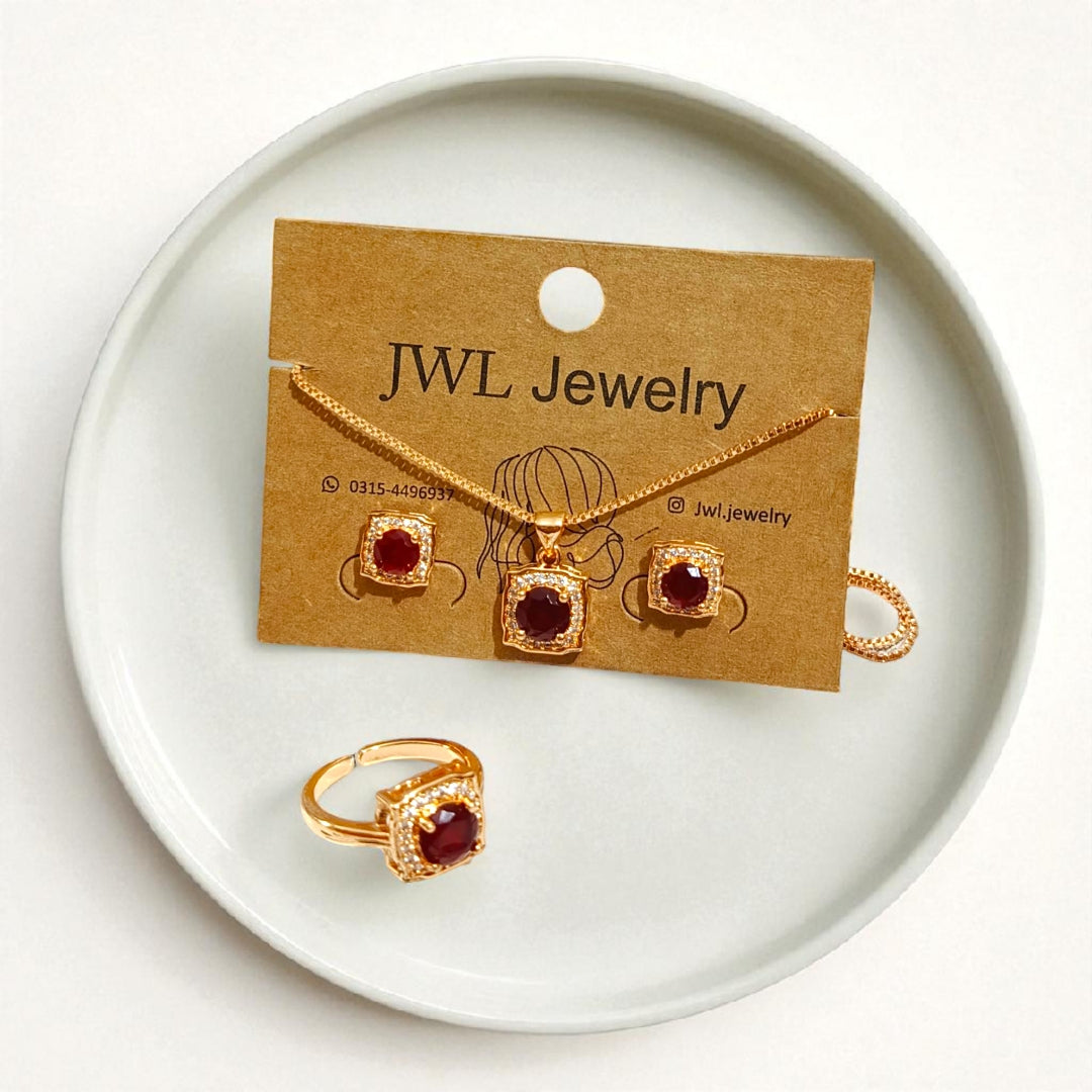 Square Shaped Pendant Set