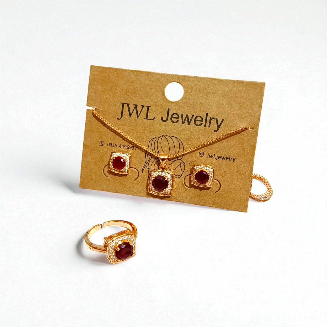 Square Shaped Pendant Set