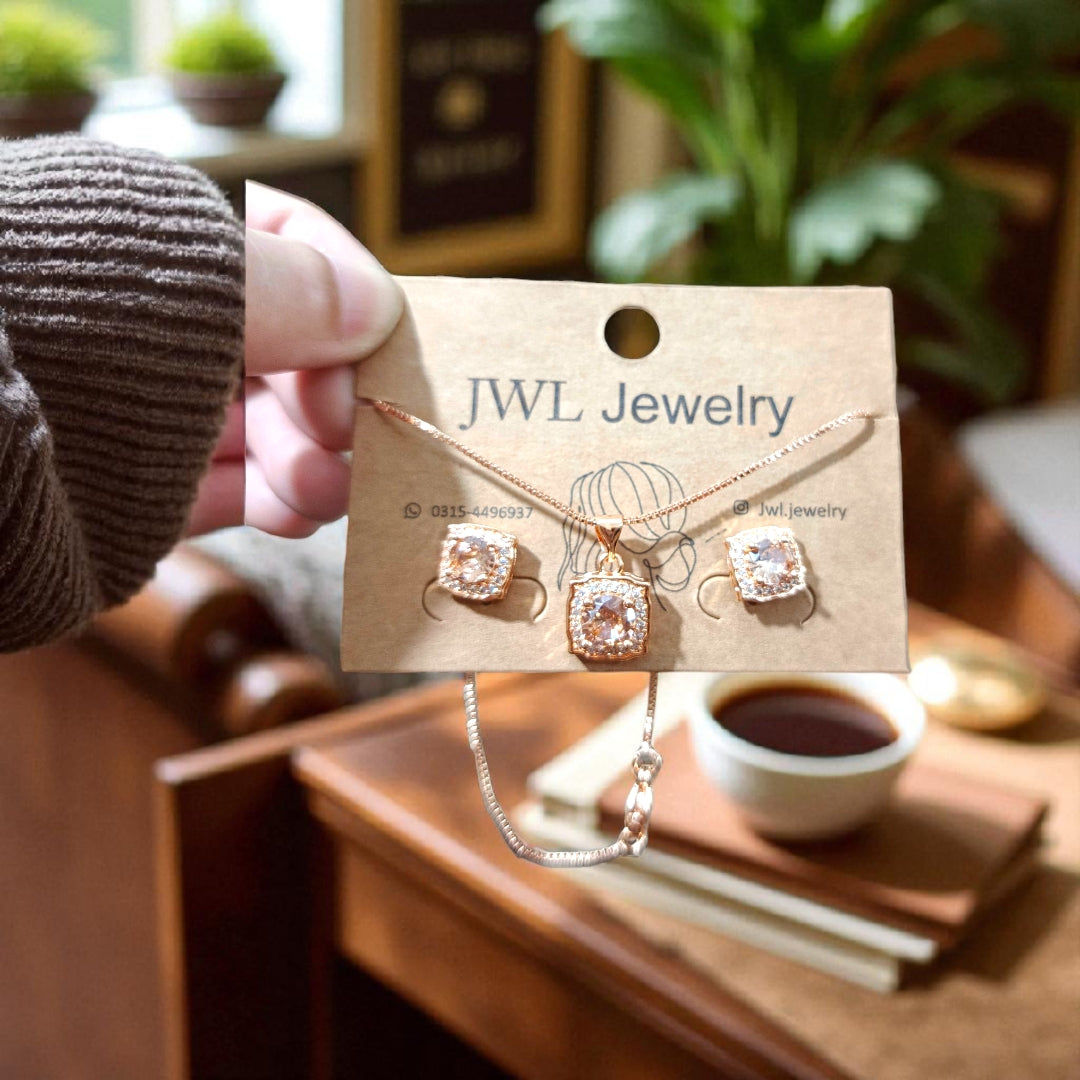 Square Shaped Pendant Set