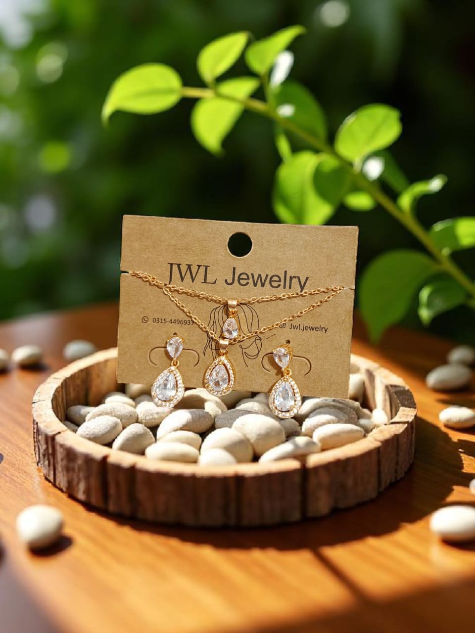 Dual Chain Teardrop Pendant Set