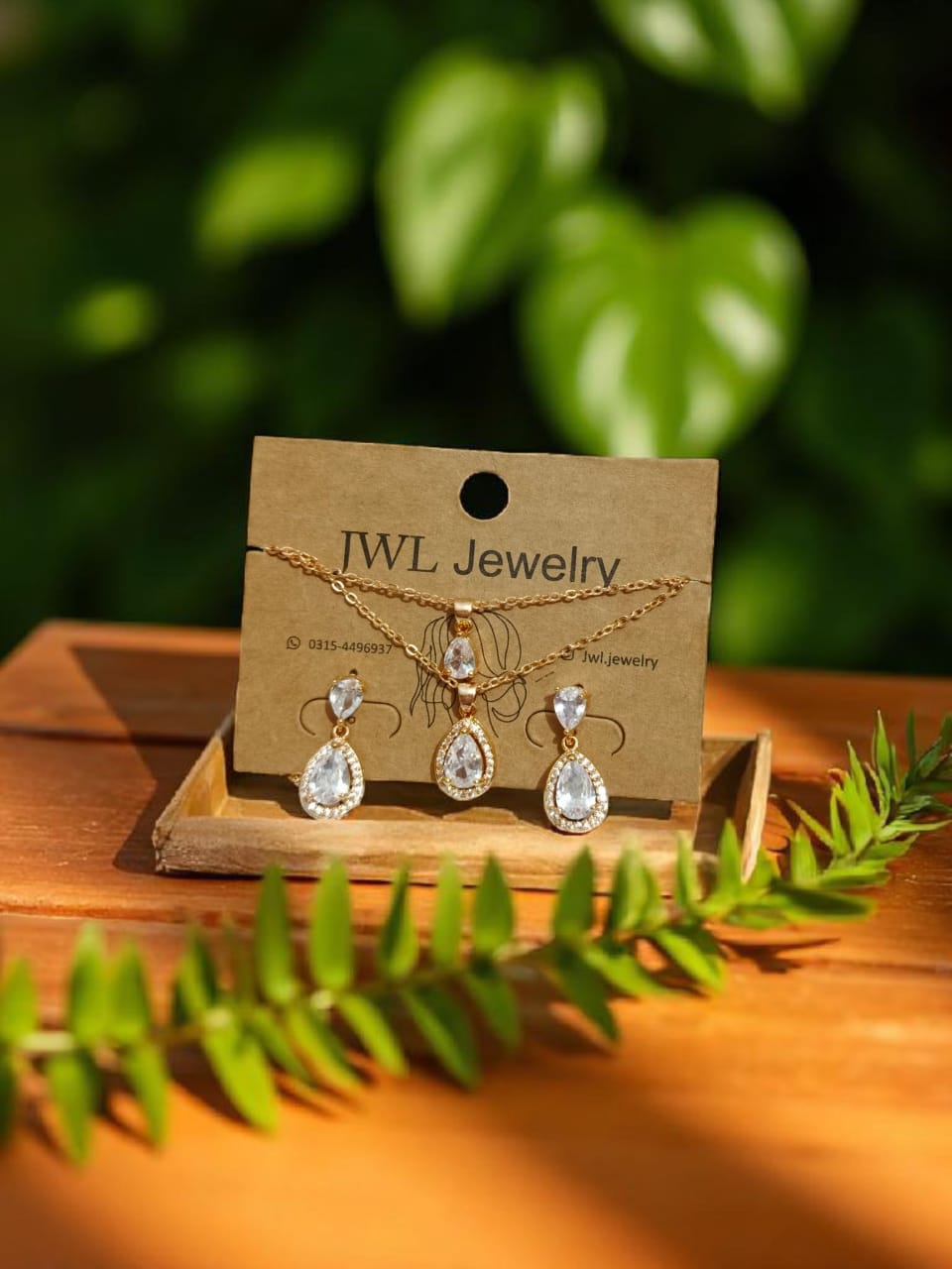 Dual Chain Teardrop Pendant Set