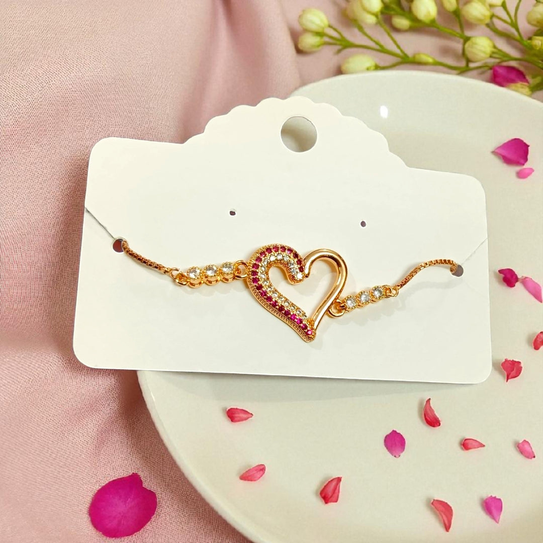 Golden Heart Bracelet for Women