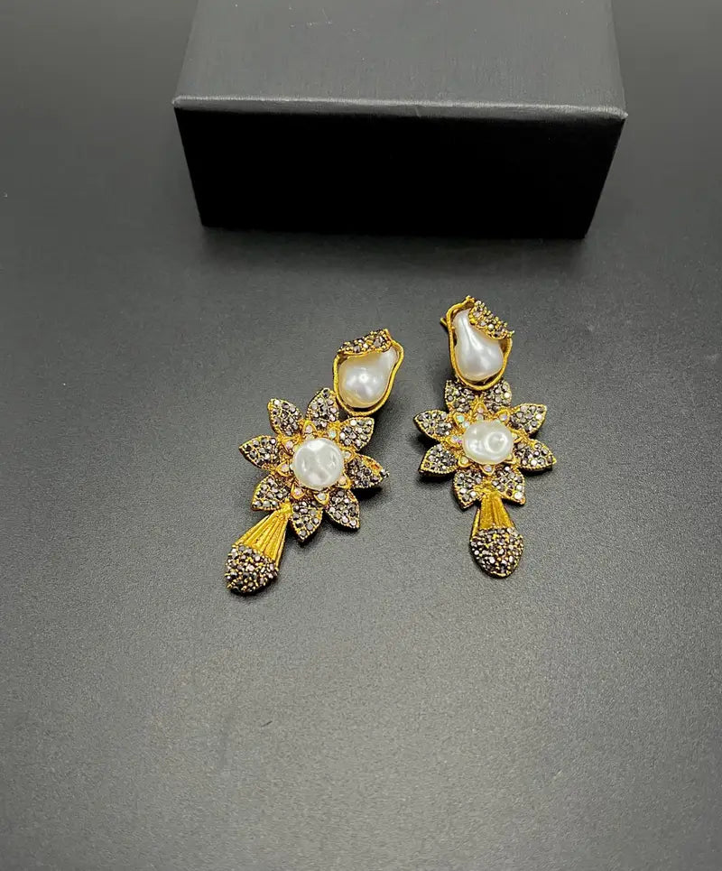Turkish Floral Drop Statement Earrings