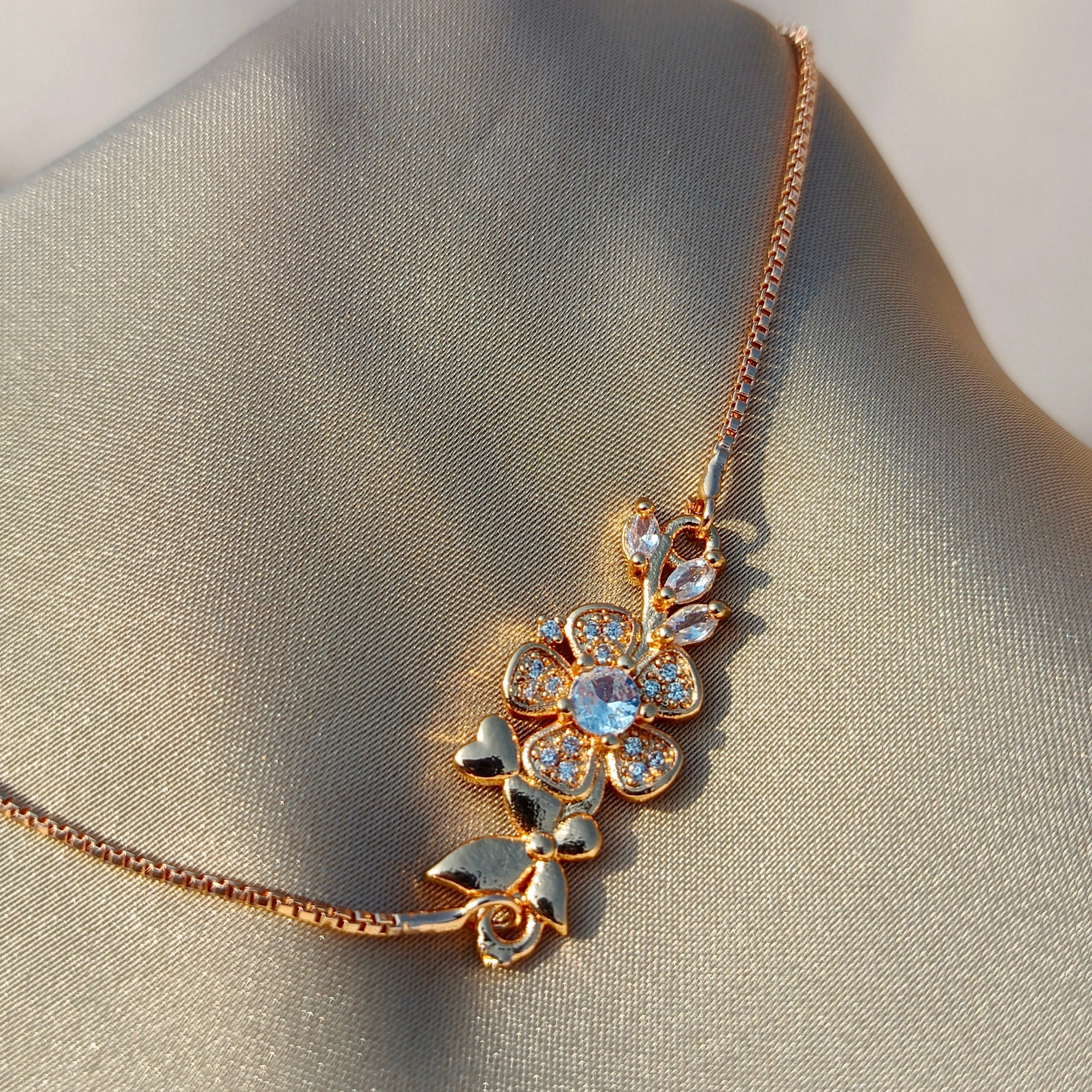 Golden Floral Bracelet for Women