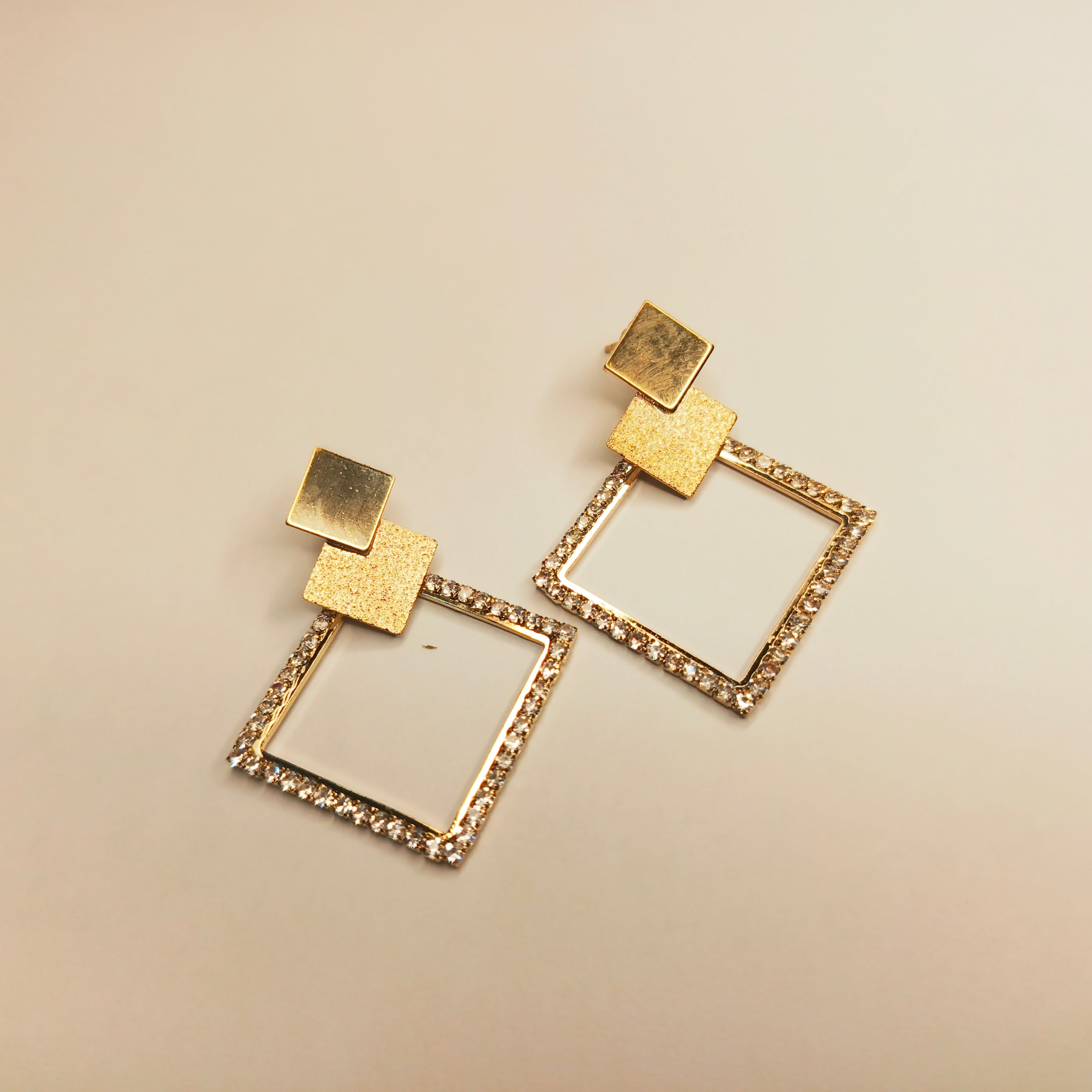 Geometric Square Drop Earrings