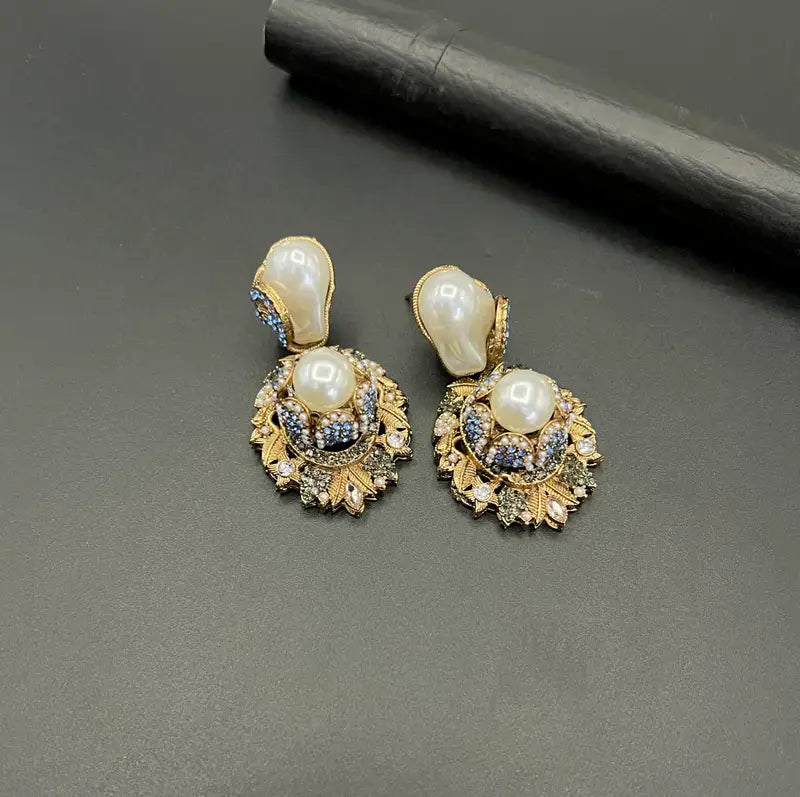 Mother of Pearl Drop Turkish Earrings