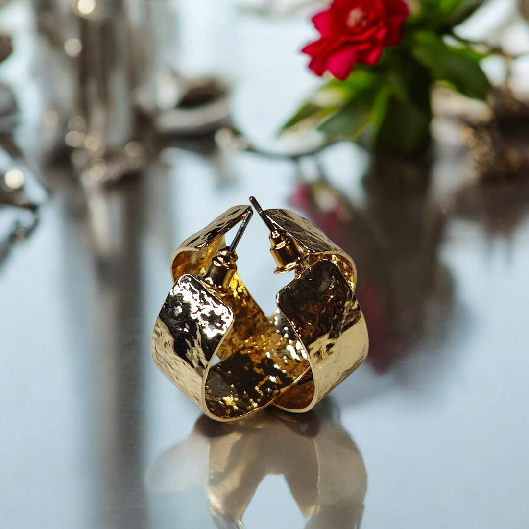 Hammered Hoop Earrings