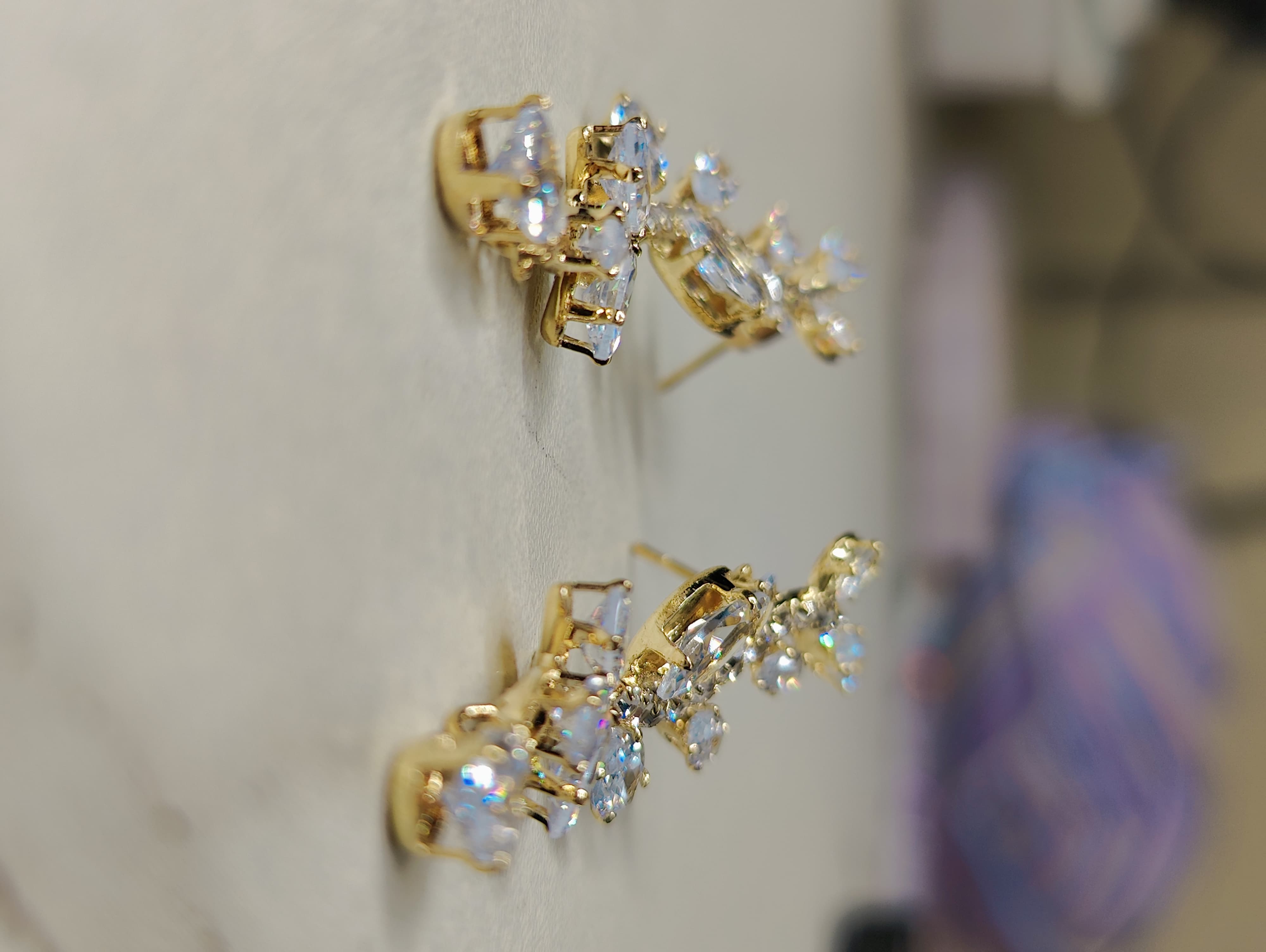 Crystal Leaf Drop Earrings