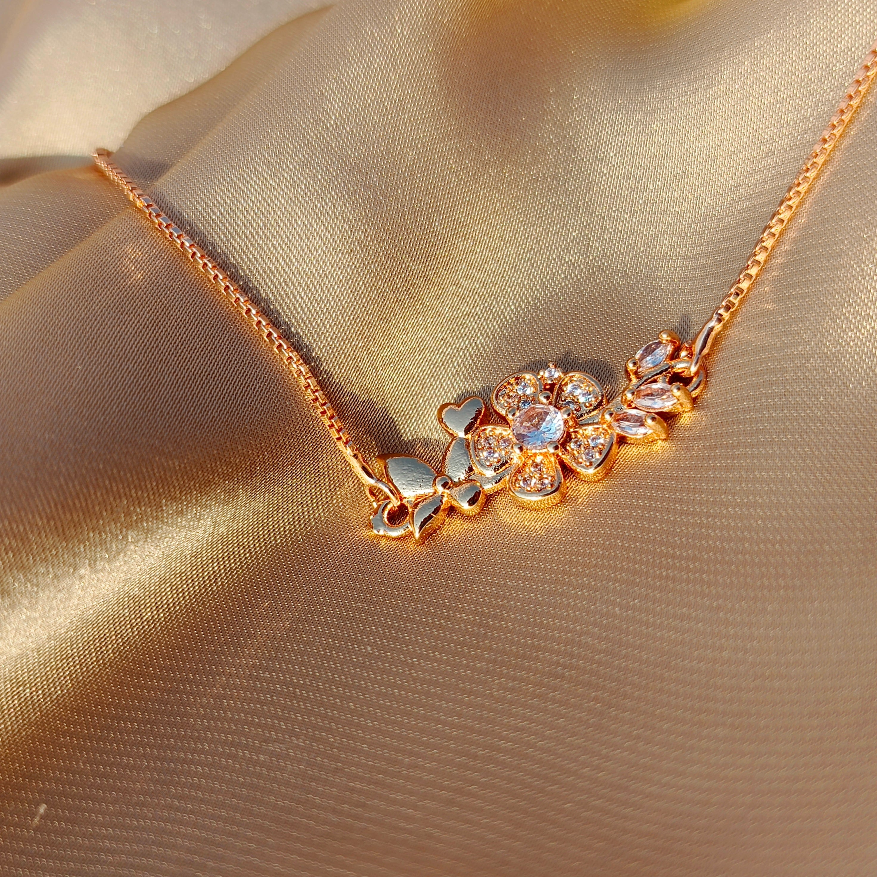 Golden Floral Bracelet for Women