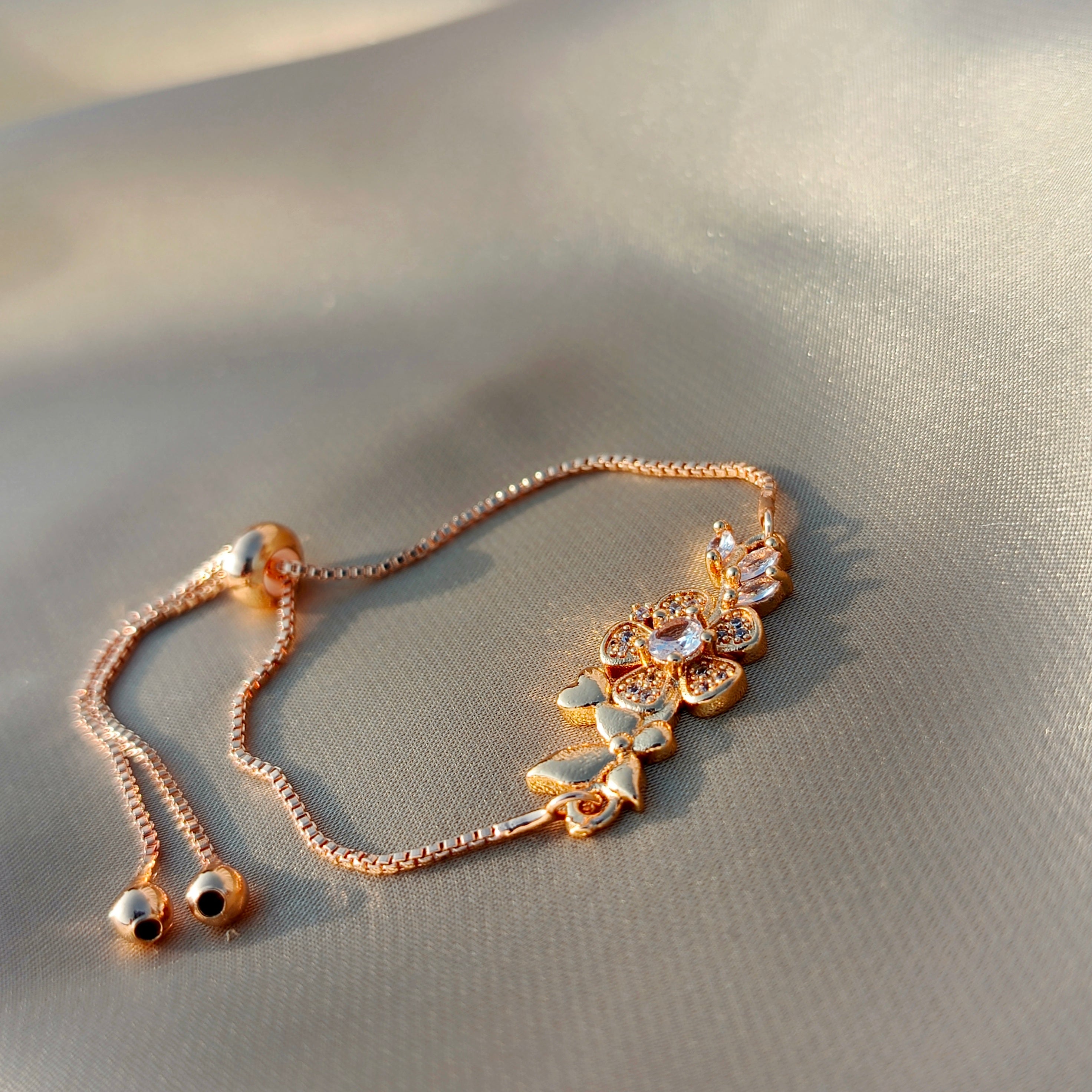 Golden Floral Bracelet for Women