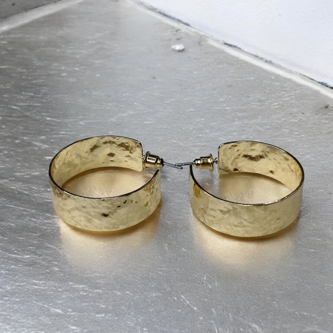 Hammered Hoop Earrings
